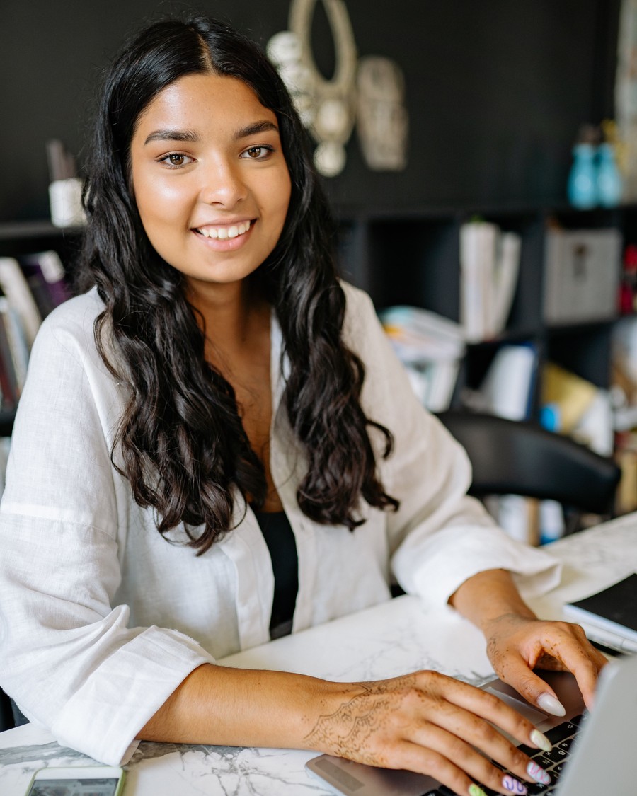 Confident professional prepared for her career journey